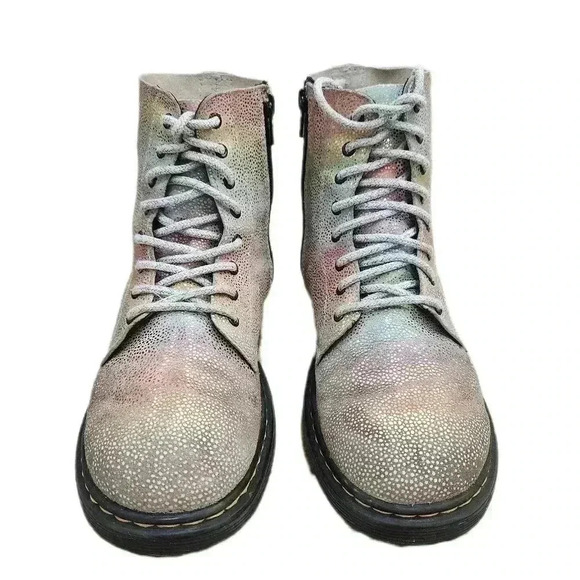 Dr. Martens 1460 AirWare Leather Sparkley High Top Combat Boots, Women's 5M - Picture 2 of 6